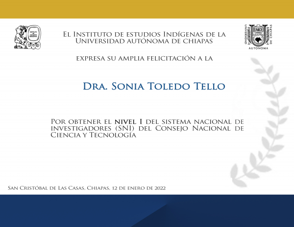 Felicitación Dra Sonia Toledo Tello